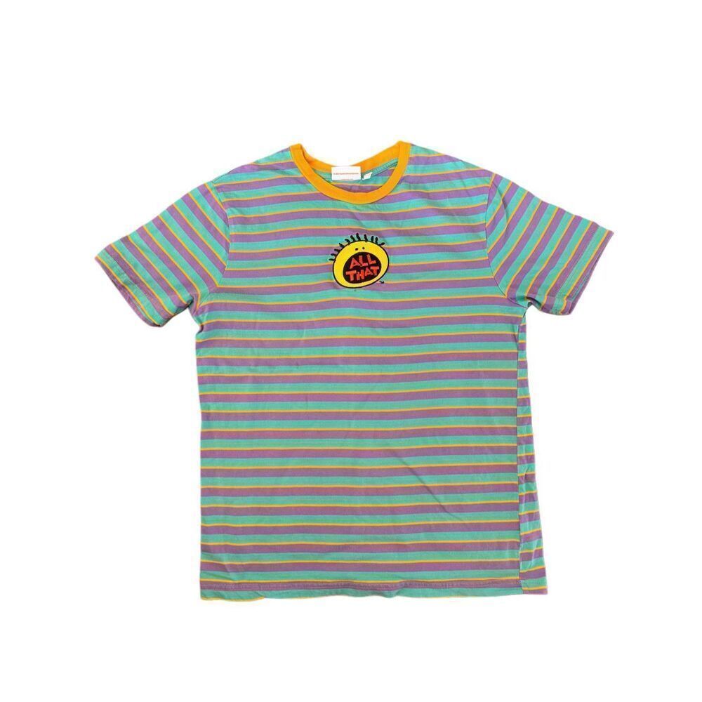 Nickelodeon M adult unisex 2019 All That kids comedy retro striped t-shirt embro